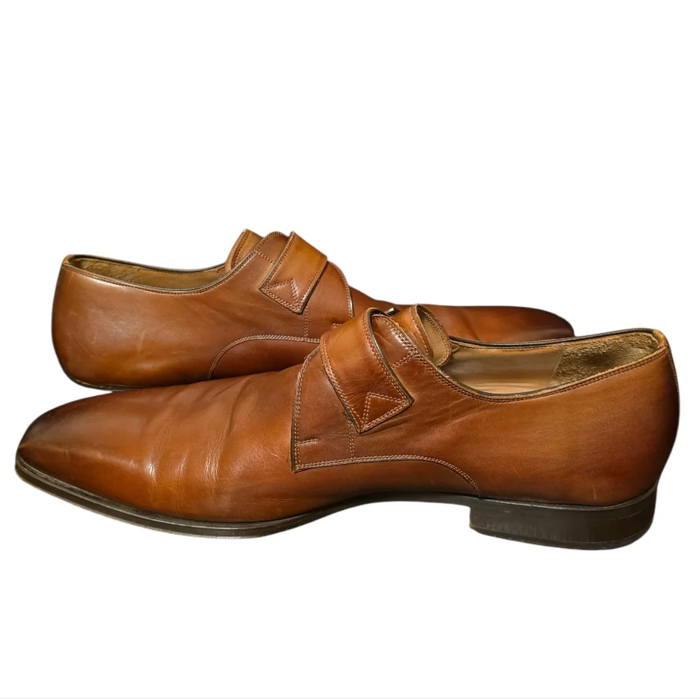 MAGNANNI Men's‎ Marco II Monk Strap Leather Dress Shoes - Size 12